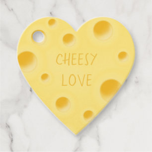 "Cheesy Love" Adorable Custom Cheese Heart Favour Tags
