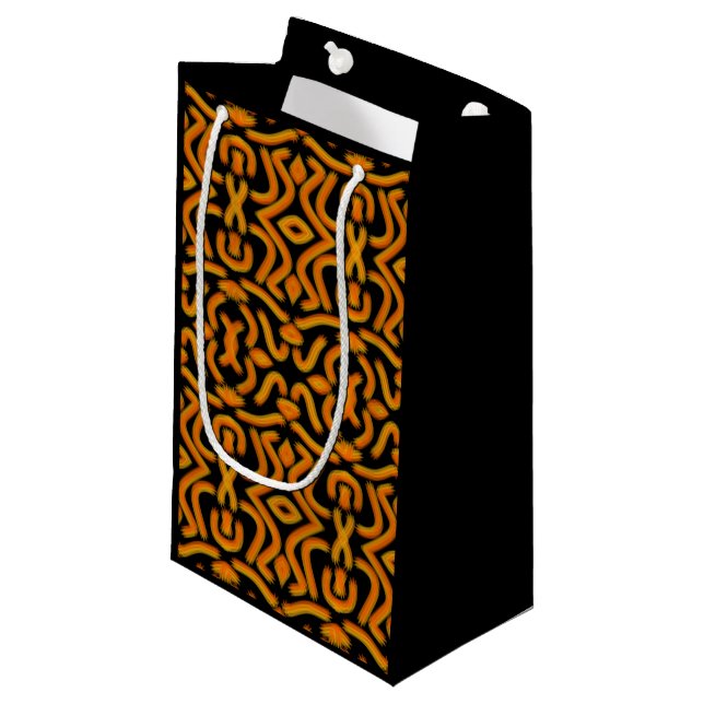 Cheesy Noodle Doodle Art Mirrored Image Pattern Small Gift Bag (Front Angled)
