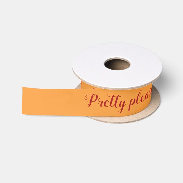 Cheesy Orange Personalised Message Satin Ribbon (Spool)