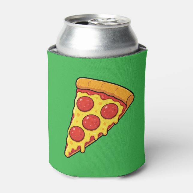 Cheesy Pepperoni Pizza Slice Can Cooler (Can Front)