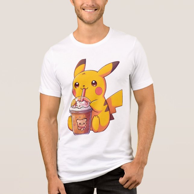 Cheesy Slice Pikachu (pokemon) Tri-Blend Shirt (Front)