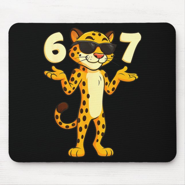 Cheetah 67 Meme Funny Kids Teens Gen Alpha Slang 6 Mouse Mat (Front)