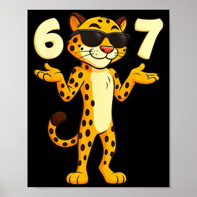 Cheetah 67 Meme Funny Kids Teens Gen Alpha Slang 6 Poster (Front)