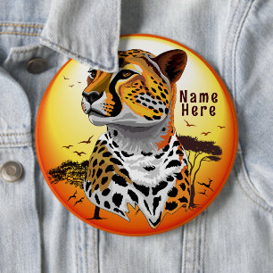 Cheetah African Feline Wild Animal 6 Cm Round Badge