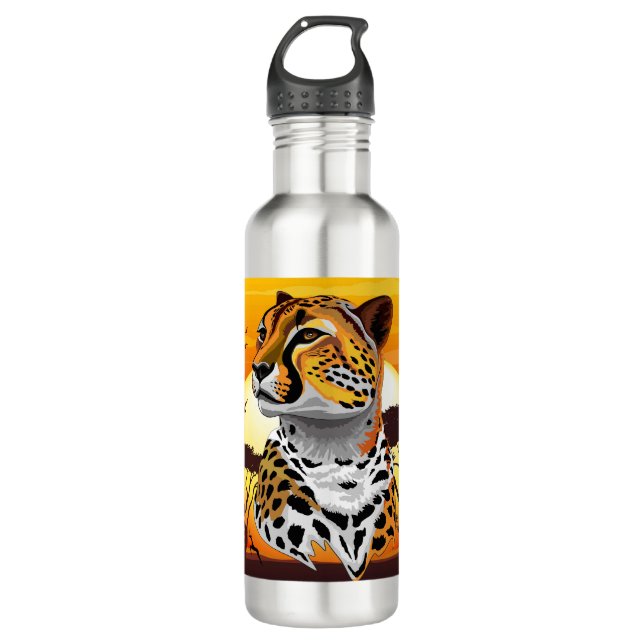 Cheetah African Feline Wild Animal 710 Ml Water Bottle (Front)