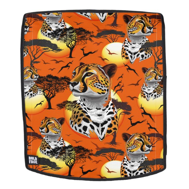 Cheetah African Feline Wild Animal Backpack (Removable Face)