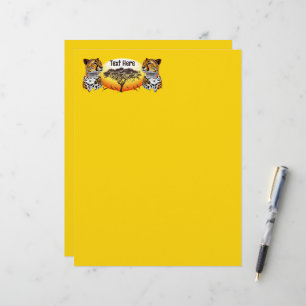 Cheetah African Feline Wild Animal Custom Letterhead
