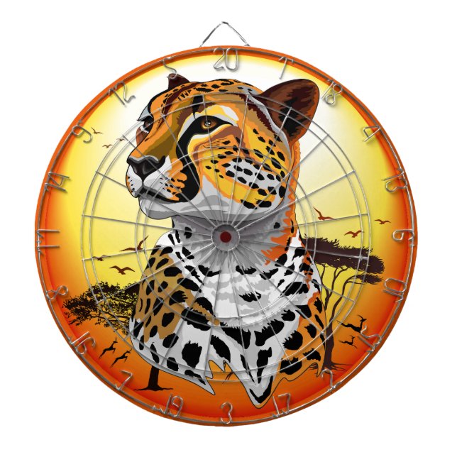Cheetah African Feline Wild Animal Dartboard (Front)