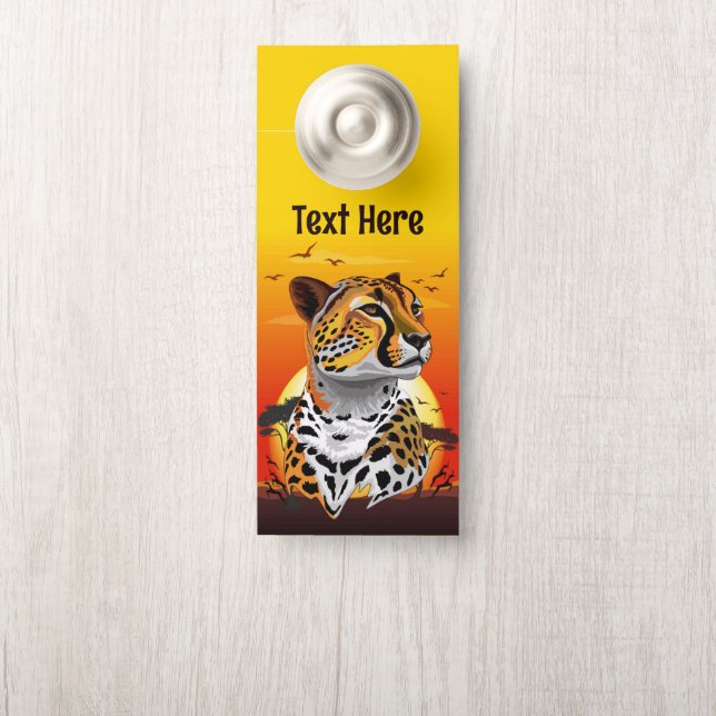 Cheetah African Feline Wild Animal Door Hanger (On Knob)