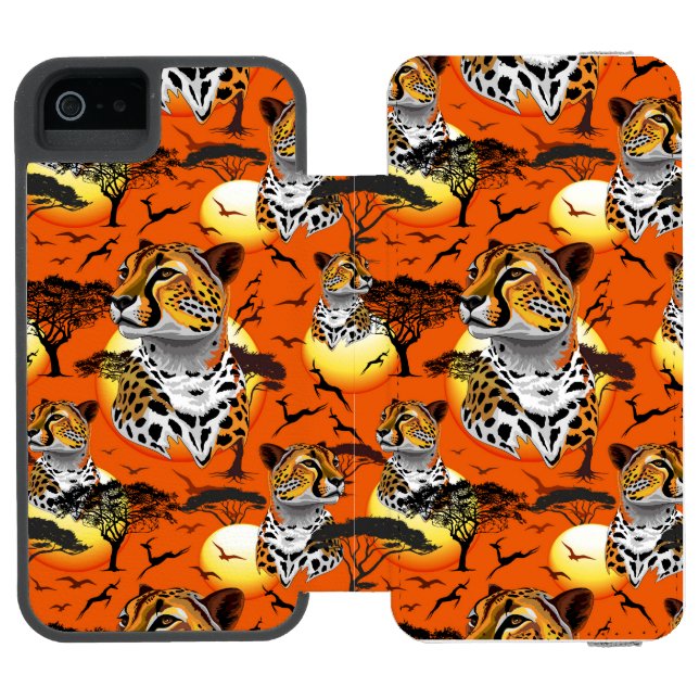 Cheetah African Feline Wild Animal Incipio iPhone Wallet Case (Folio Open)