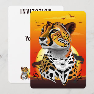 Cheetah African Feline Wild Animal Invitation