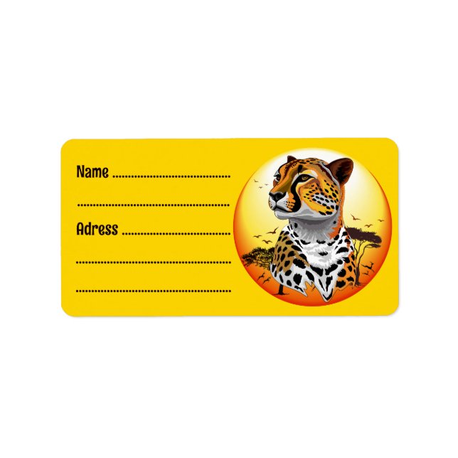 Cheetah African Feline Wild Animal Label (Front)