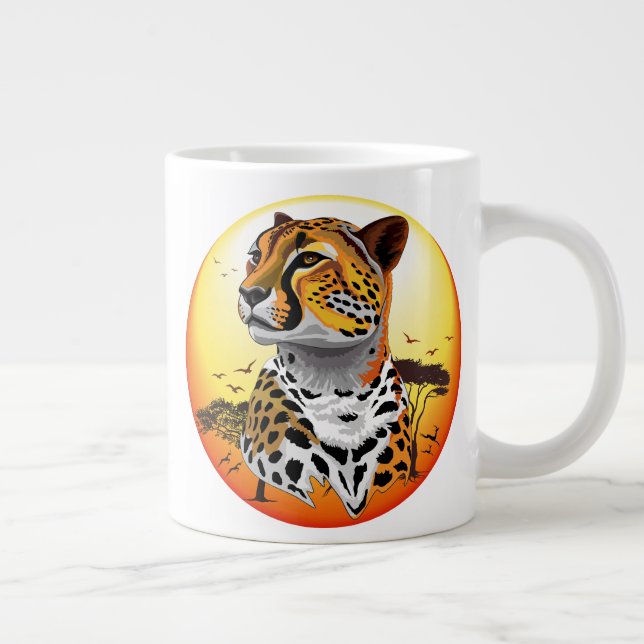 Cheetah African Feline Wild Animal Large Coffee Mug (Right)