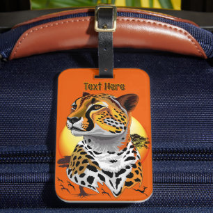 Cheetah African Feline Wild Animal Luggage Tag