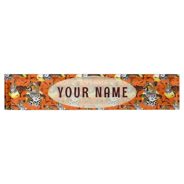 Cheetah African Feline Wild Animal Nameplate (Front)