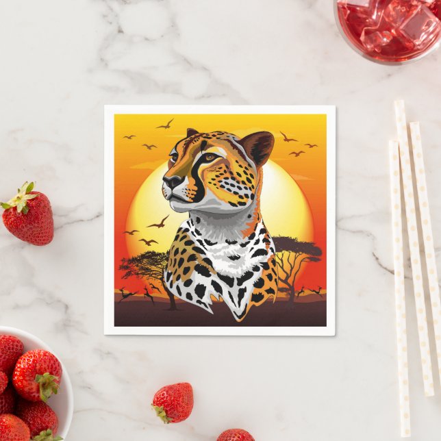 Cheetah African Feline Wild Animal Napkin (Insitu)
