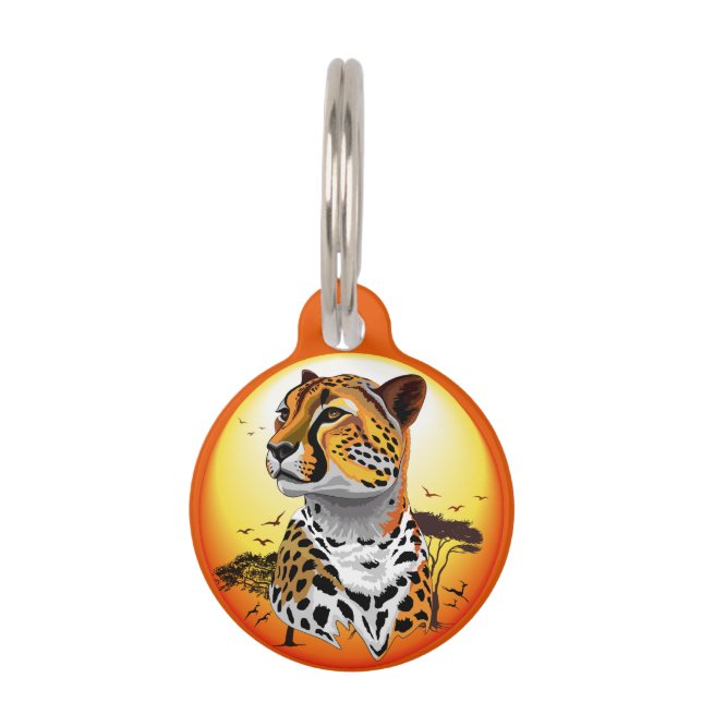 Cheetah African Feline Wild Animal Pet Tag (Front)