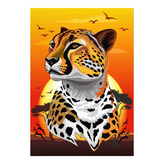 Cheetah African Feline Wild Animal Photo Print (Front)