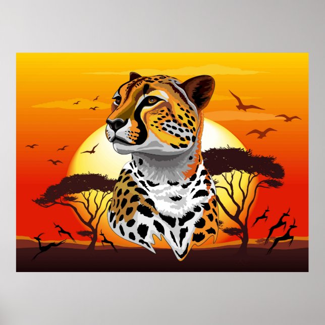 Cheetah African Feline Wild Animal Poster (Front)
