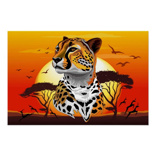 Cheetah African Feline Wild Animal Poster (Front)