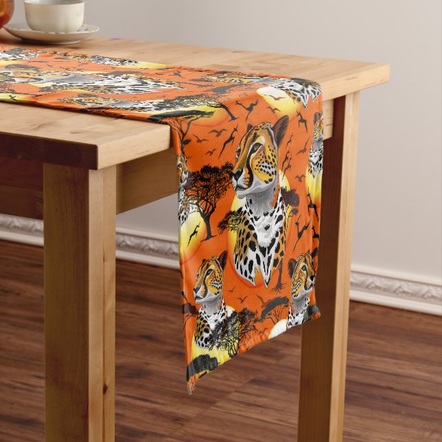 Cheetah African Feline Wild Animal Short Table Runner (In Situ)