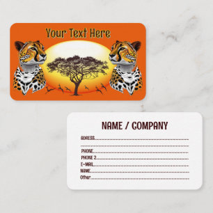Cheetah African Feline Wild Animal Square Business Card