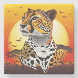 Cheetah African Feline Wild Animal Stone Coaster