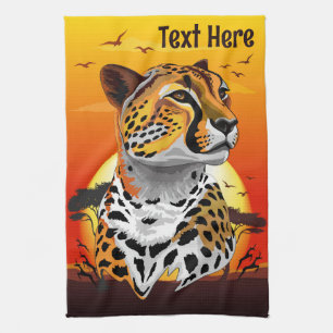 Cheetah African Feline Wild Animal Tea Towel
