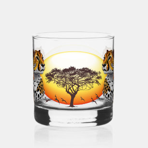 Cheetah African Feline Wild Animal Whiskey Glass