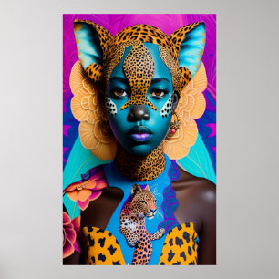 Cheetah African lady Poster
