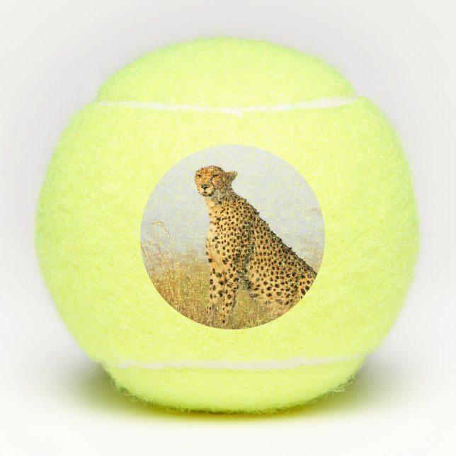 Cheetah african wild animal Big Cat photo Tennis Balls (Front)