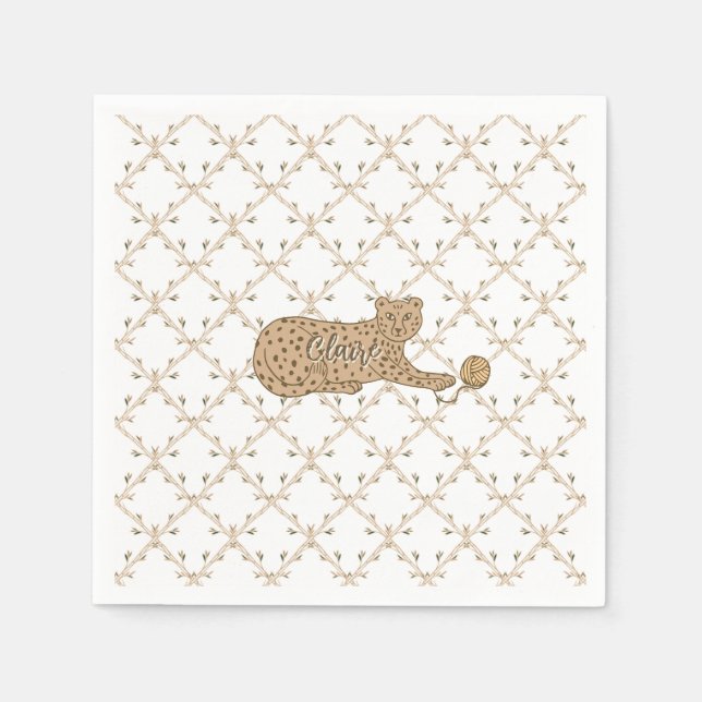 Cheetah and Bamboo Napkin (Front)