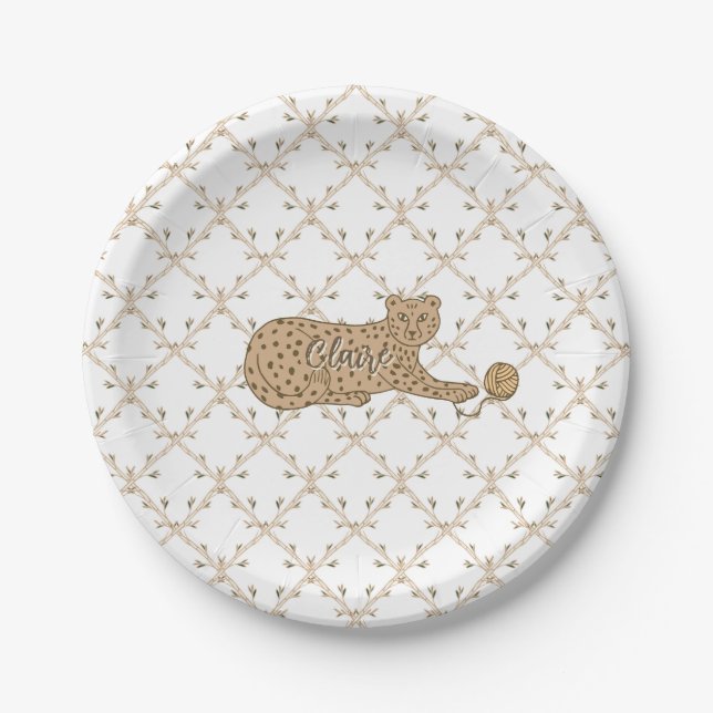 Cheetah and Bamboo Paper Plate (Front)