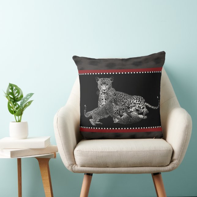 Cheetah and Cubs Cushion (Chair)