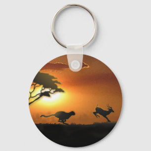 Cheetah and Gazelle keychain
