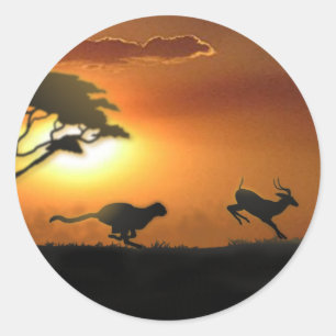 Cheetah and Gazelle stickers