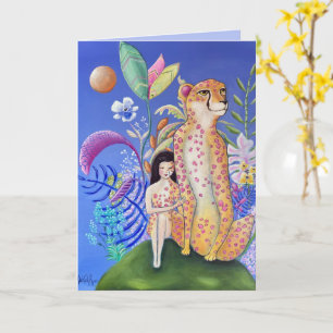 Cheetah and Girl Art Empathy Support Card
