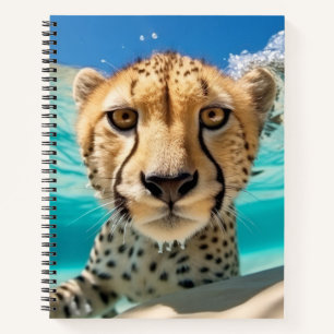 Cheetah Animal Fun Nature Playing Water Notebook