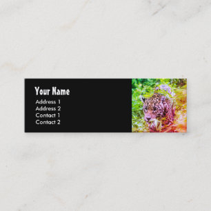 Cheetah Animal Funky Photo Mini Business Card