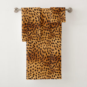 Cheetah Animal Fur Bath Towel Set