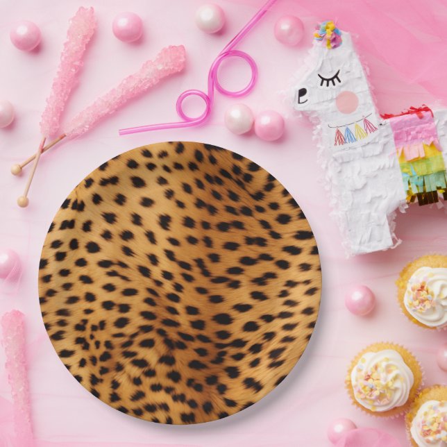 Cheetah Animal Fur Paper Plate (Party)