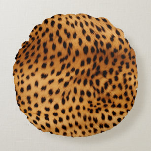 Cheetah Animal Fur Round Cushion