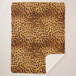 Cheetah Animal Fur Sherpa Blanket