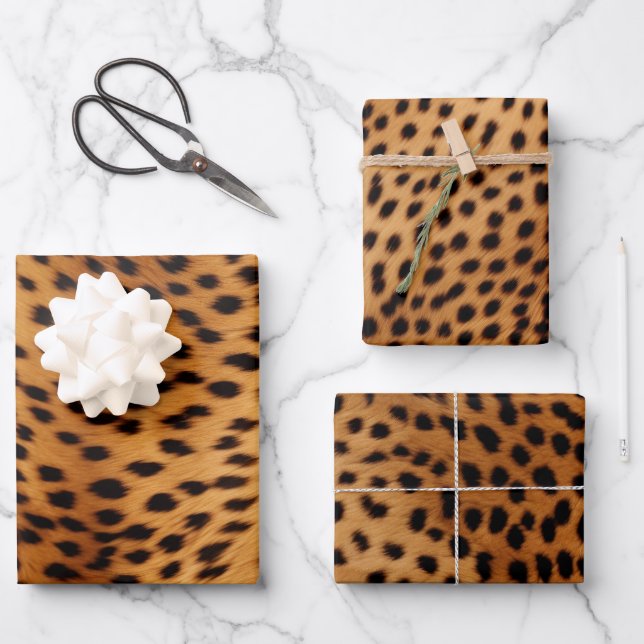 Cheetah Animal Fur Wrapping Paper Sheet (Front)