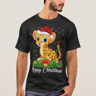Cheetah Animal Lover Matching Santa Hat Cheetah Ch T-Shirt