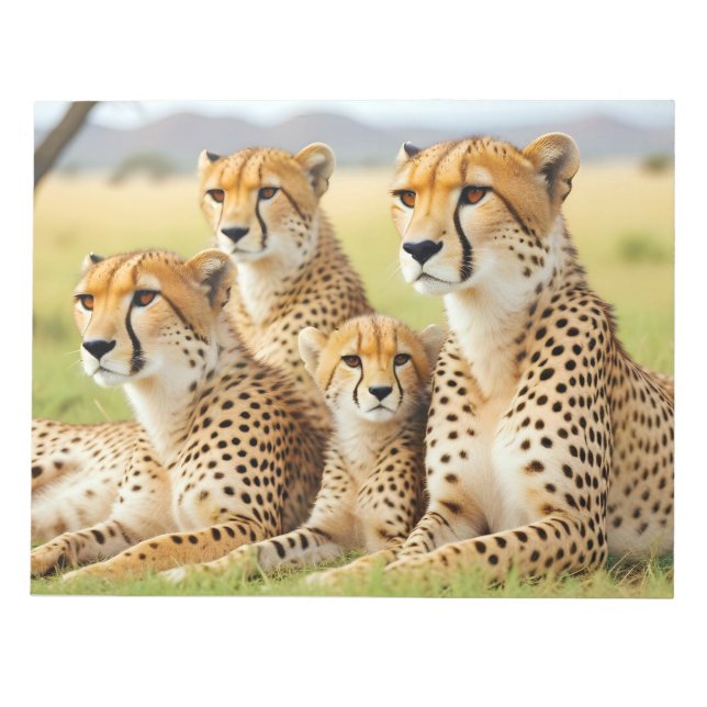 Cheetah Animal Nature Wildlife Affection Caring Notepad (Front)
