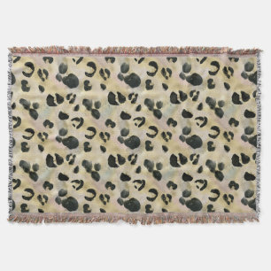 Cheetah Animal Print Black, Gold Throw Blanket