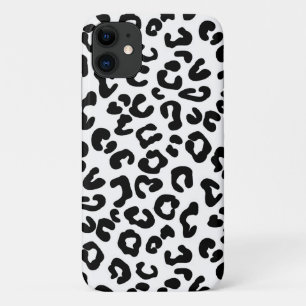 Cheetah Animal Print in Black and White iPhone 11 Case