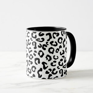 Cheetah Animal Print in Black and White Mug
