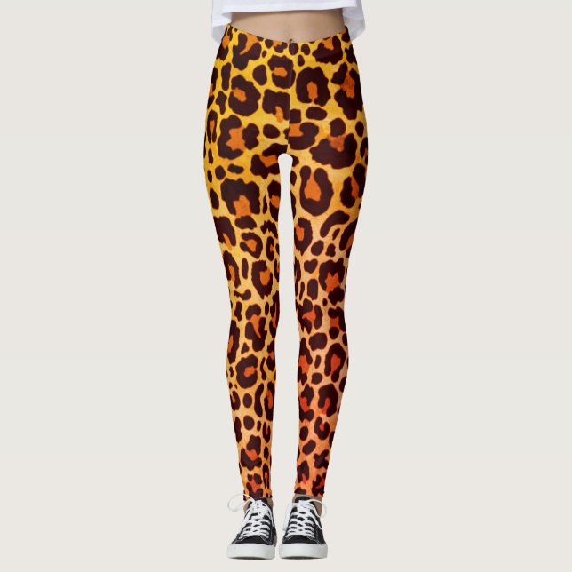  Cheetah Animal Print Leopard Safari Trendy Leggin Leggings (Front)